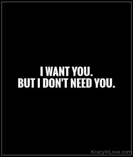 I Want You But I Don't Need You-vr116