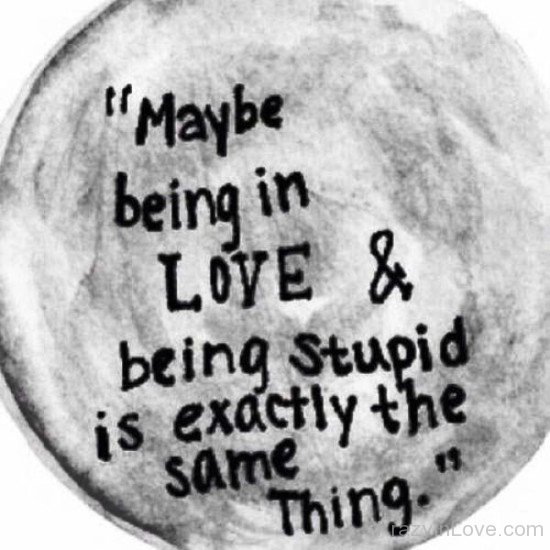 Maybe Being In Love And Being Stupid-er413