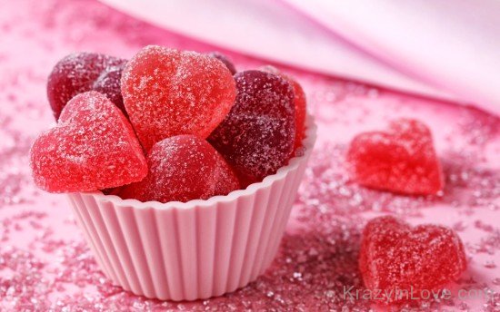 Red Jelly Candy Hearts-rv514