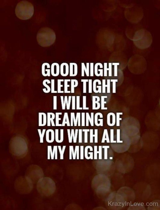 Good Night Sleep Tight I Will Be Dreaming-wcv507