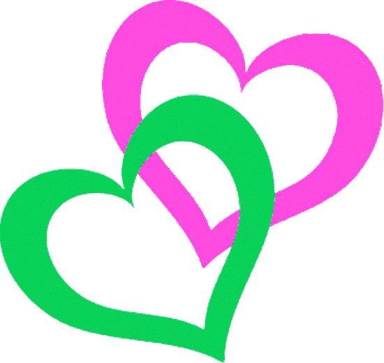 Pink And Green Hearts-rew223