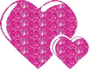 Two Pink Hearts Glittering-rew233