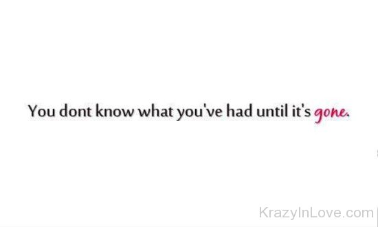 You Don't Know What You've Had-tre246