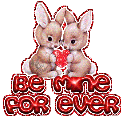 Be Mine Forever Rabbits Glittering-thn603