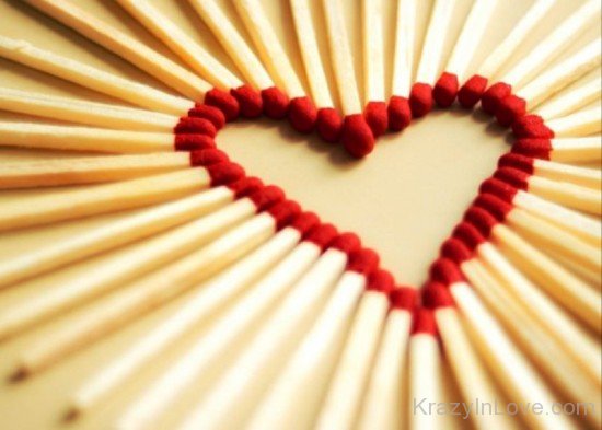 Draw Heart Wirth Matchsticks-tvw234