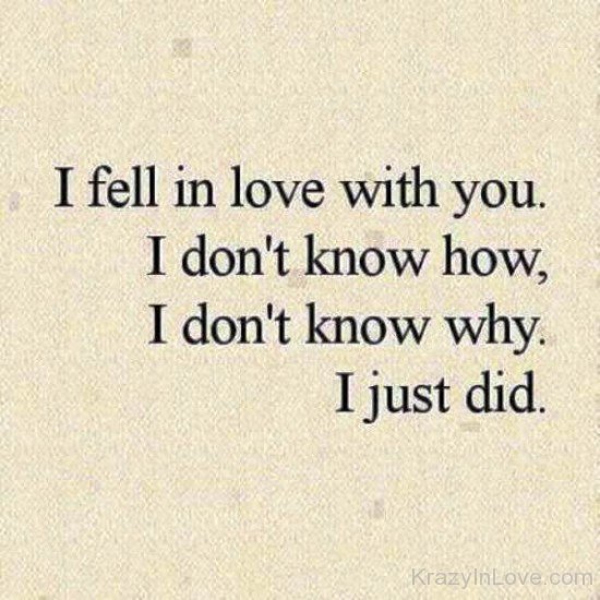 I Fell In Love With You I Don't Know How-ikm226