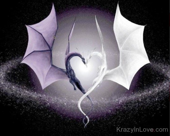 Image Of Dragon In  Love Hearts Shape-tvw252