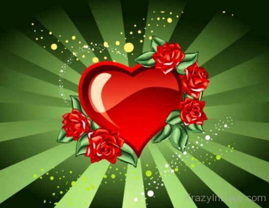 Image Of Love Heart With Rose-tvw255