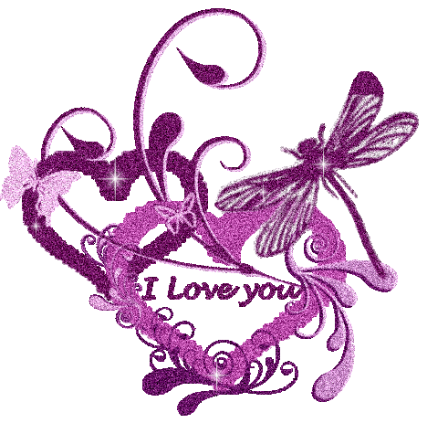 Purple Glitter Image Of I Love You-yhj968