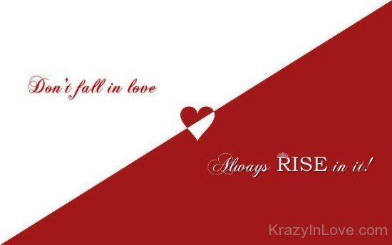 Don't Fall In Love Always Rise In It-yhr8110