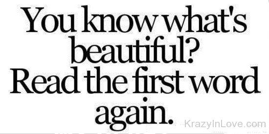 You Know What's Beautiful-vff7882