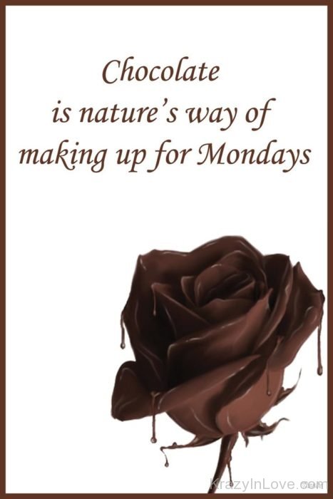 Chocolate Is Nature 's Way Of Making Up For Mondays kl414