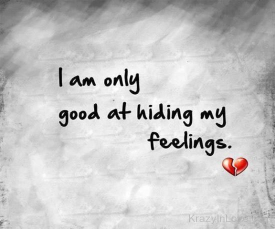 I Am Only Good  At Hiding My Feelings kl227